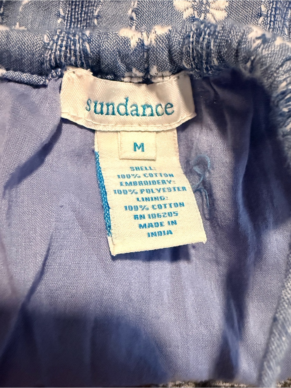 Sundance Boho Blue Floral Embroidered Halter Tank Top - Picture 2 of 5